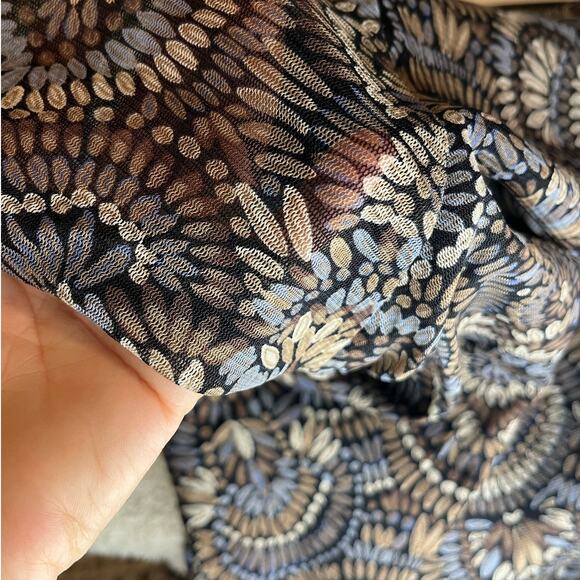 Croft And Barrow Women's Dark Paisley Top Size‎ 3X Micro Mesh Dark Romantic - Picture 3 of 5